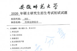 2020年安徽师范大学800刑事法律综合考研真题.pdf