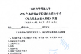 2020年杭州电子科技大学马克思主义基本原理考研真题