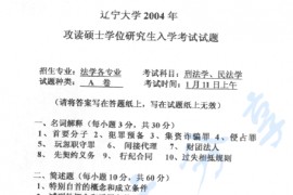 2004年辽宁大学315刑法学、民法学考研真题