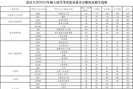 2023年武汉大学复试分数线