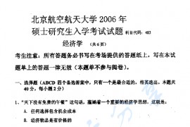 2006年北京航空航天大学483经济学考研真题