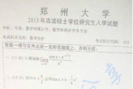 2013年郑州大学655数学分析考研真题