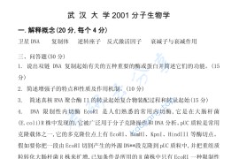 2001年武汉大学分子生物学考研真题