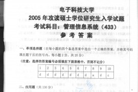 2005年电子科技大学433管理信息系统考研真题答案