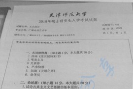2018年天津师范大学878艺术综合考研真题
