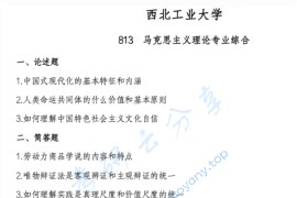 2025年西北工业大学813马克思主义理论专业综合考研真题
