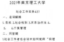 2021年南京理工大学437社会工作实务考研真题