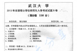 2013年武汉大学960微生物学B考研真题