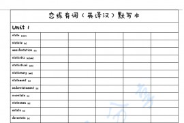 2021年朱伟恋词5500默写本英译汉