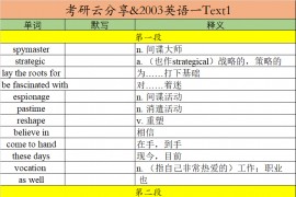 2003年英语一阅读理解Text1