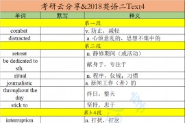 2018年英语二阅读理解Text4