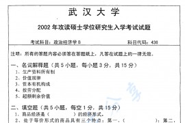 2002年武汉大学政治经济学考研真题
