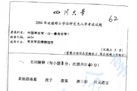 2004年四川大学445中国考古学（汉-唐考古学）考研真题