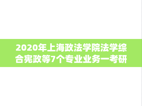 2020年上海政法学院法学综合宪政等7个专业业务一考研真题.pdf