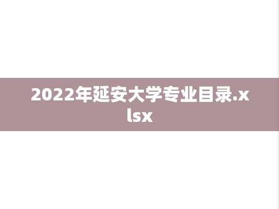 2022年延安大学专业目录.xlsx
