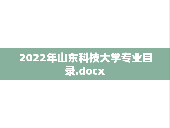 2022年山东科技大学专业目录.docx