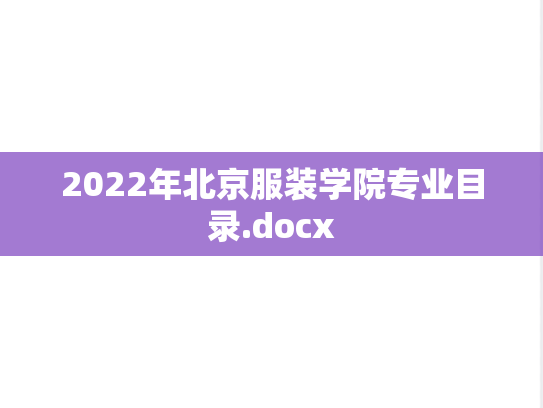 2022年北京服装学院专业目录.docx