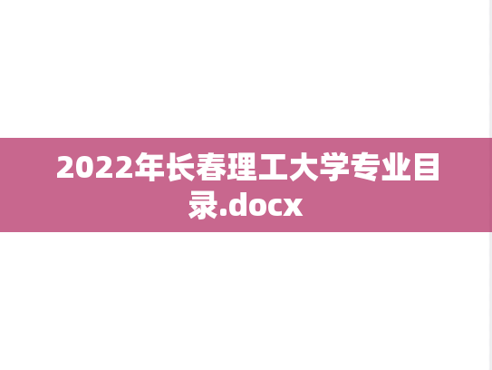 2022年长春理工大学专业目录.docx