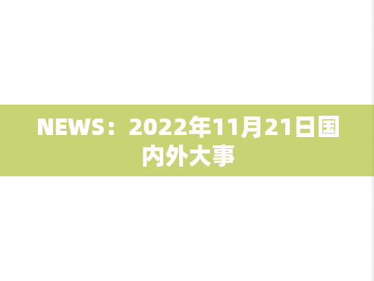 NEWS：2022年11月21日国内外大事,NEWS：2022年11月21日国内外大事,每日新闻,第1张