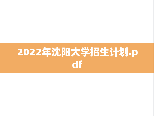 2022年沈阳大学招生计划.pdf