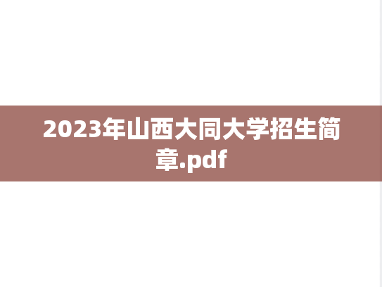 2023年山西大同大学招生简章.pdf