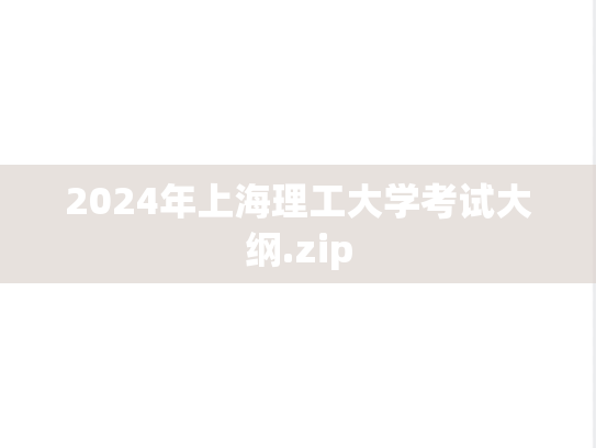 2024年上海理工大学考试大纲.zip
