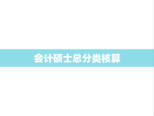 会计硕士总分类核算