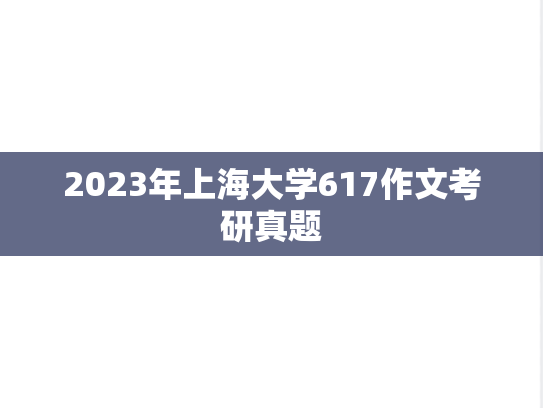 2023年上海大学617作文考研真题