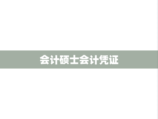 会计硕士会计凭证