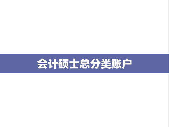 会计硕士总分类账户