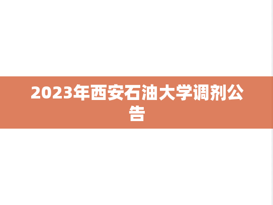 2023年西安石油大学调剂公告