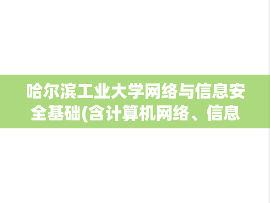哈尔滨工业大学网络与信息安全基础(含<strong>计算机网络</strong>、信息安全、网络安全)考研真题汇编（）