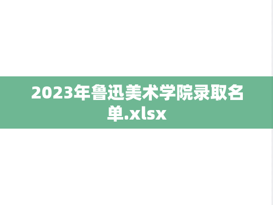2023年鲁迅美术学院录取名单.xlsx