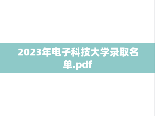 2023年电子科技大学录取名单.pdf