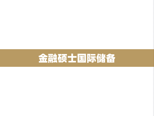 金融硕士国际储备,金融硕士国际储备,第1张