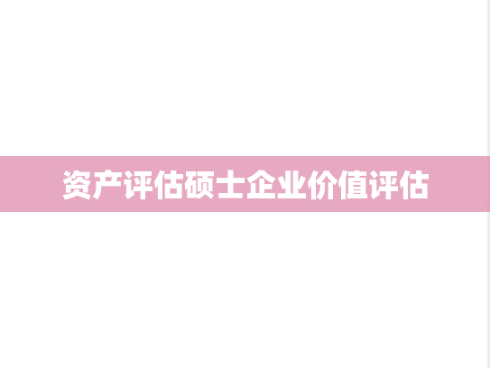资产评估硕士企业价值评估,资产评估硕士企业价值评估,第1张