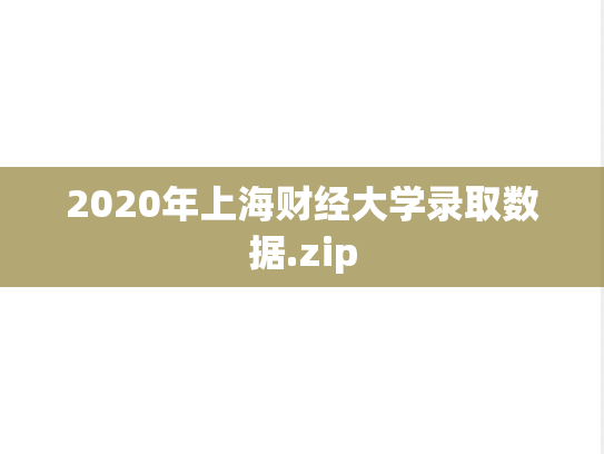2020年上海财经大学录取数据.zip