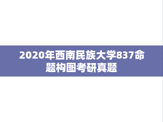2020年西南民族大学837命题构图考研真题