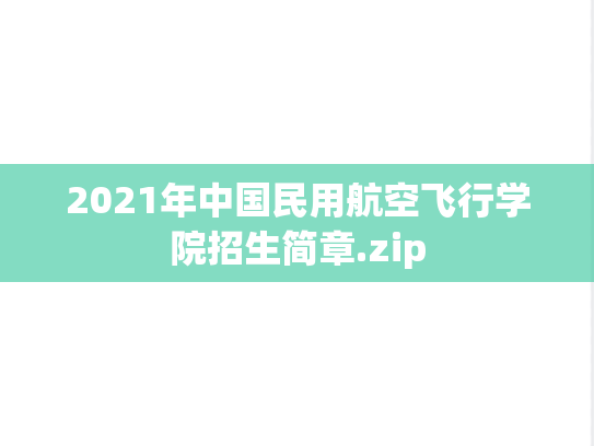 2021年中国民用航空飞行学院招生简章.zip