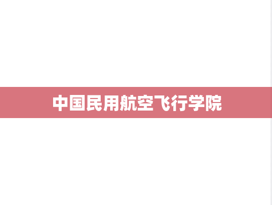 中国民用航空飞行学院
