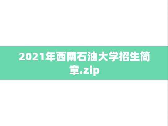 2021年西南石油大学招生简章.zip