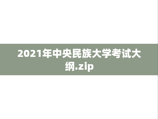 2021年中央民族大学考试大纲.zip