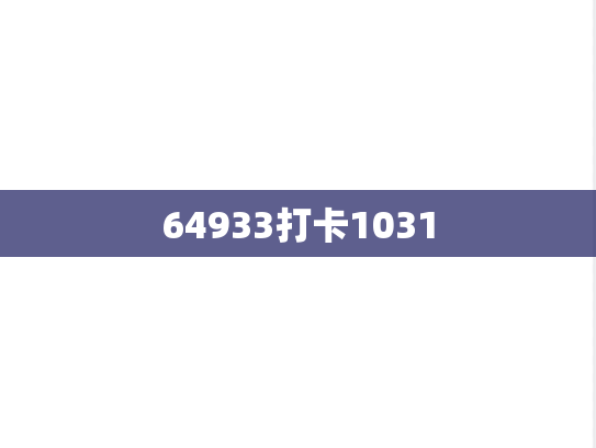 64933打卡1031