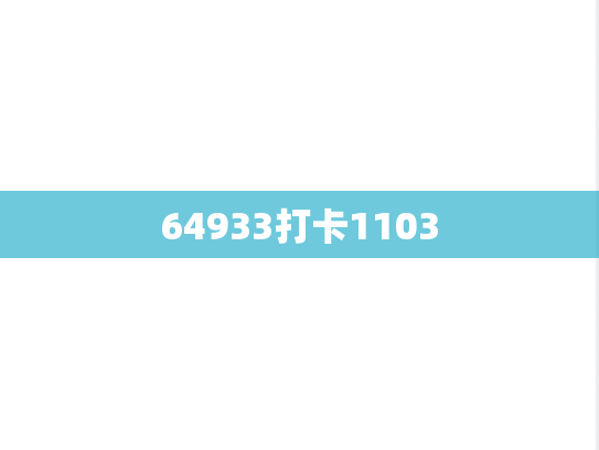 64933打卡1103