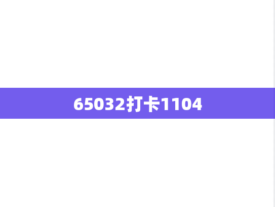 65032打卡1104