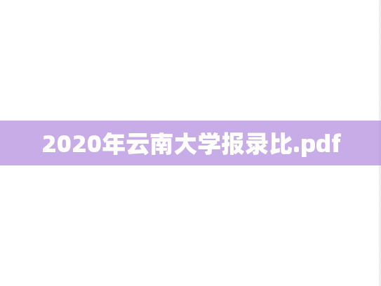2020年云南大学报录比.pdf