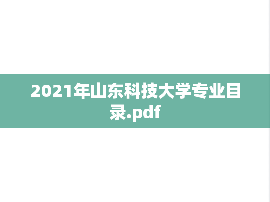 2021年山东科技大学专业目录.pdf