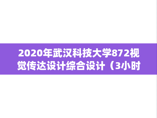 2020年武汉科技大学872视觉传达设计综合设计（3小时）命题样本A评分标准.pdf