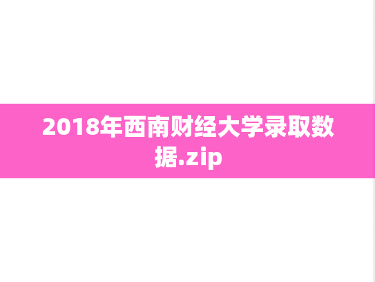 2018年西南财经大学录取数据.zip