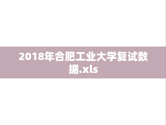 2018年合肥工业大学复试数据.xls,2018年合肥工业大学复试数据.xls,合肥工业大学,第1张